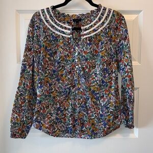 Talbots 100 percent cotton floral print top Sp